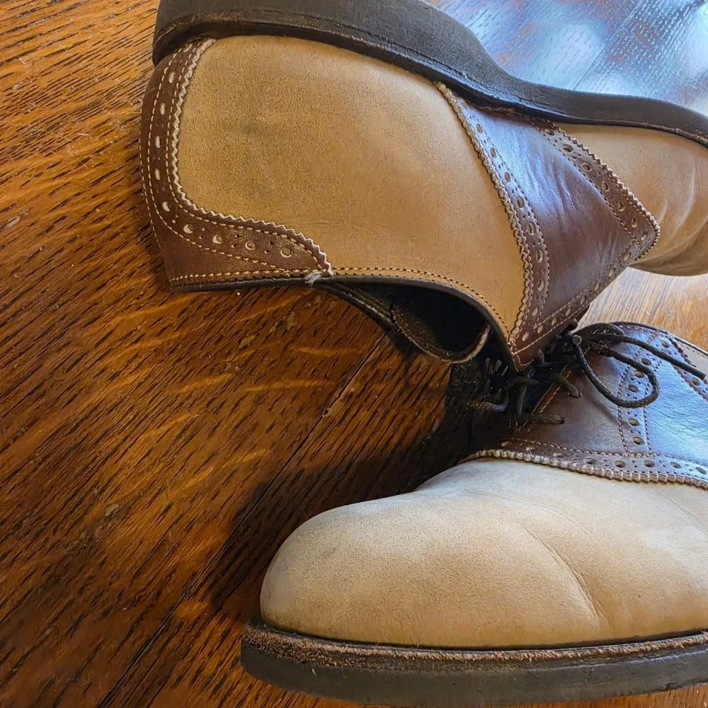 Vintage Footjoy Classics Brown‎ Saddle Spikeless Golf Shoe Size 7.5 D